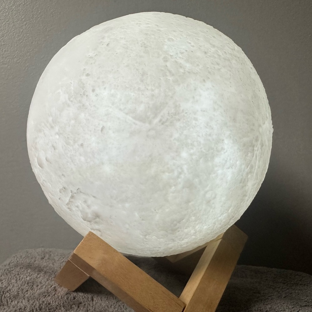 Moon Lamp with Wooden Stand